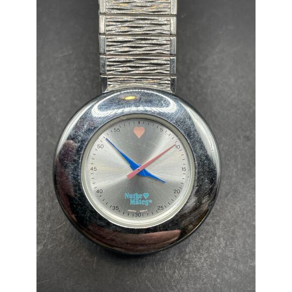 Nurse Mates Women's Watch Shock Resistant Silver Tone w/ Speidel Band 6.5-675" - Picture 1 of 11
